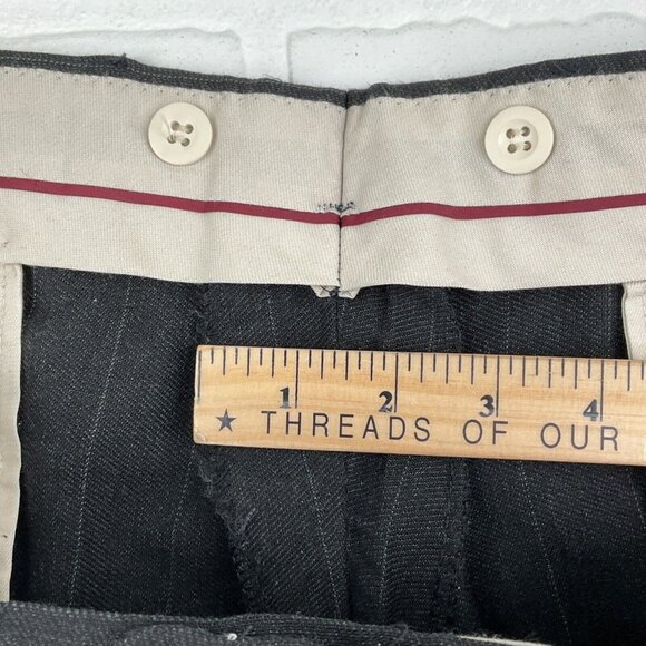 Evan Picone Intnl Suit Men 44 36Wx33L Gray‎ White Chalk Stripe Classic Wool USA - Picture 14 of 16